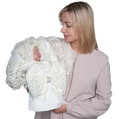 Уголок кружевной с бантом размер 100х90 см Наследникъ НВ4013-ЭК-03 1